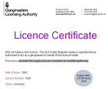 GLA licence certificate