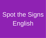 Spot the Signs English purple background 155x128px