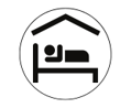 Accommodation icon person asleep in bed